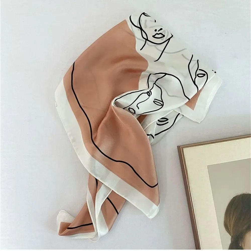 Abstract Silhouette Silky Scarf - Picture 4 of 5